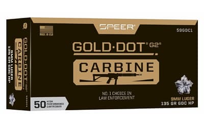 Speer GOLD DOT 9MM 135GR HP 50/1000