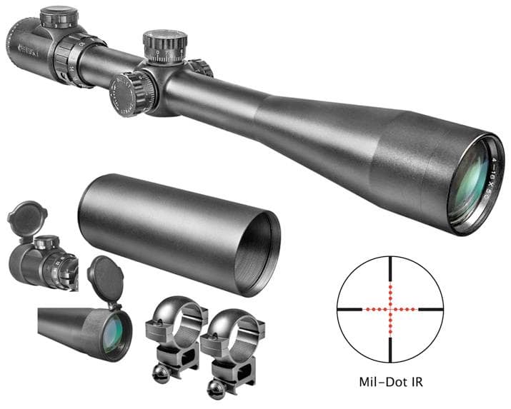 Barska IR SWAT Rifle Scope - 6-24X44MM 30MM Illum Mil-Dot Reticle Matte