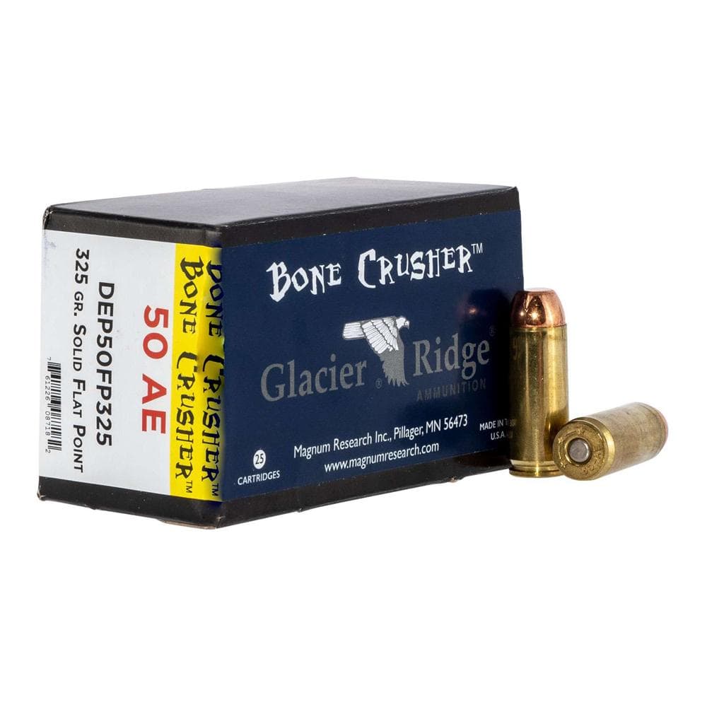 Magnum Research Glacier Ridge Bonecrusher Handgun Ammunition .50AE 325GR Solid Flat Point 25/Ct