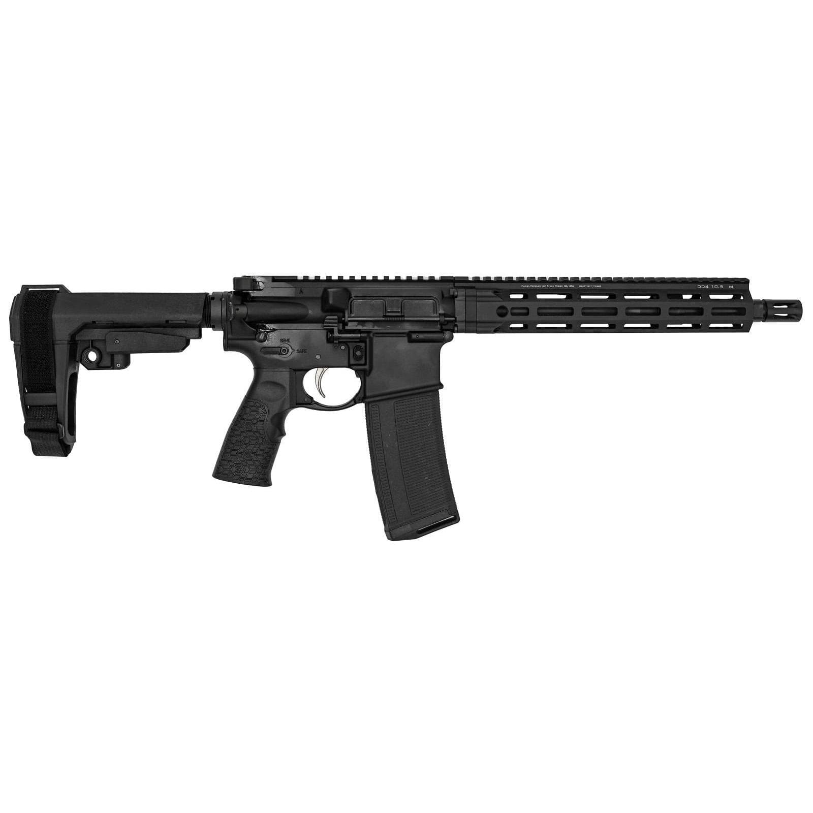Daniel Defense DD4P Pistol 5.56MM 32RD Magazine 11.5'' Barrel 10.5'' M-LOK Handguard Black SBA3 Brace