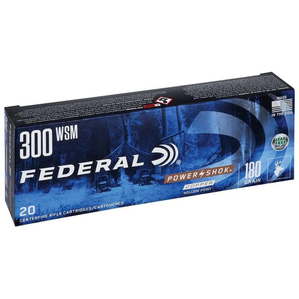 Federal Copper Power-Shok Rifle Ammunition .300 WSM 180 Gr CHP 20/Ct