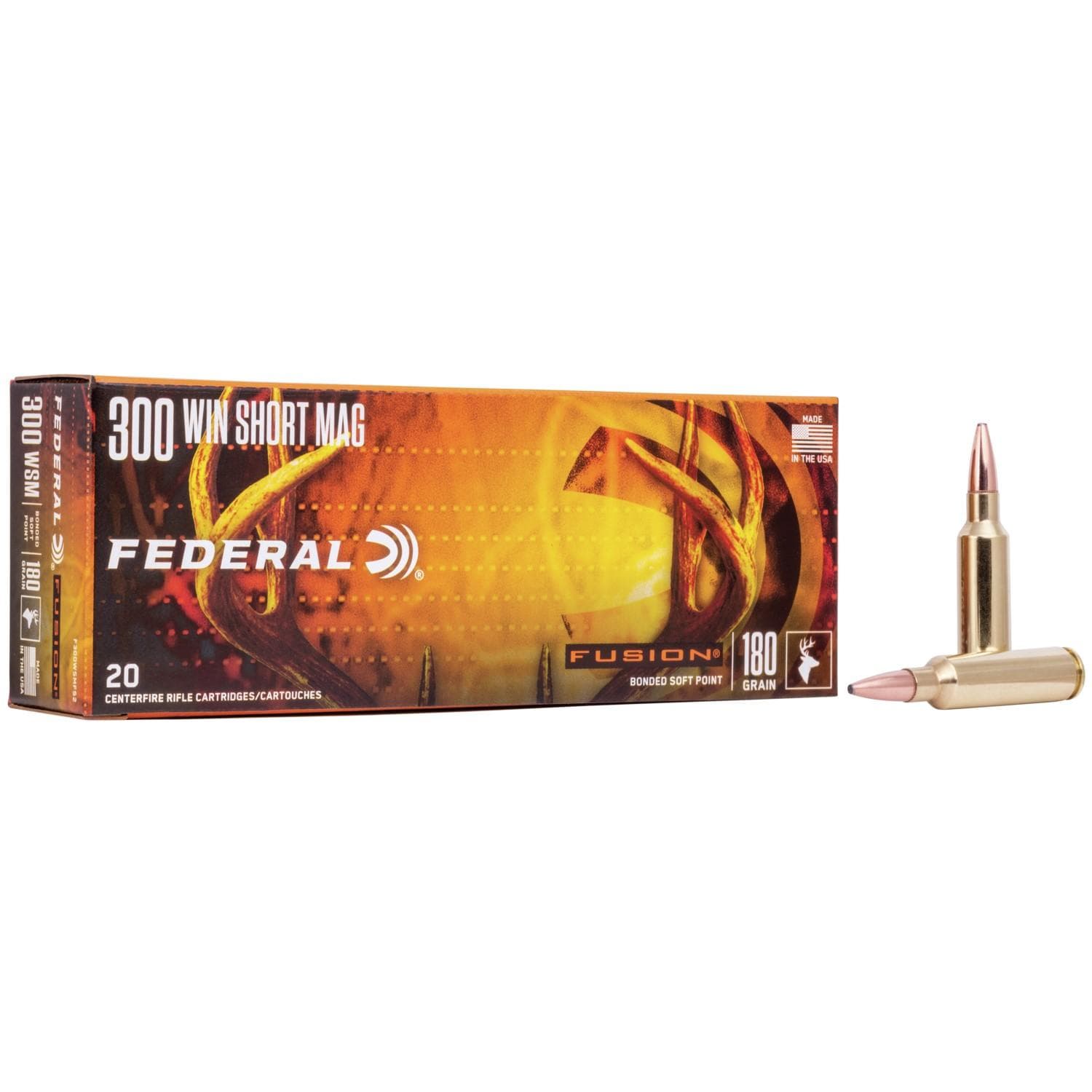 Federal Fusion Rifle Ammunition .300 WSM 180 Gr BTSP 2960 FPS - 20/Ct