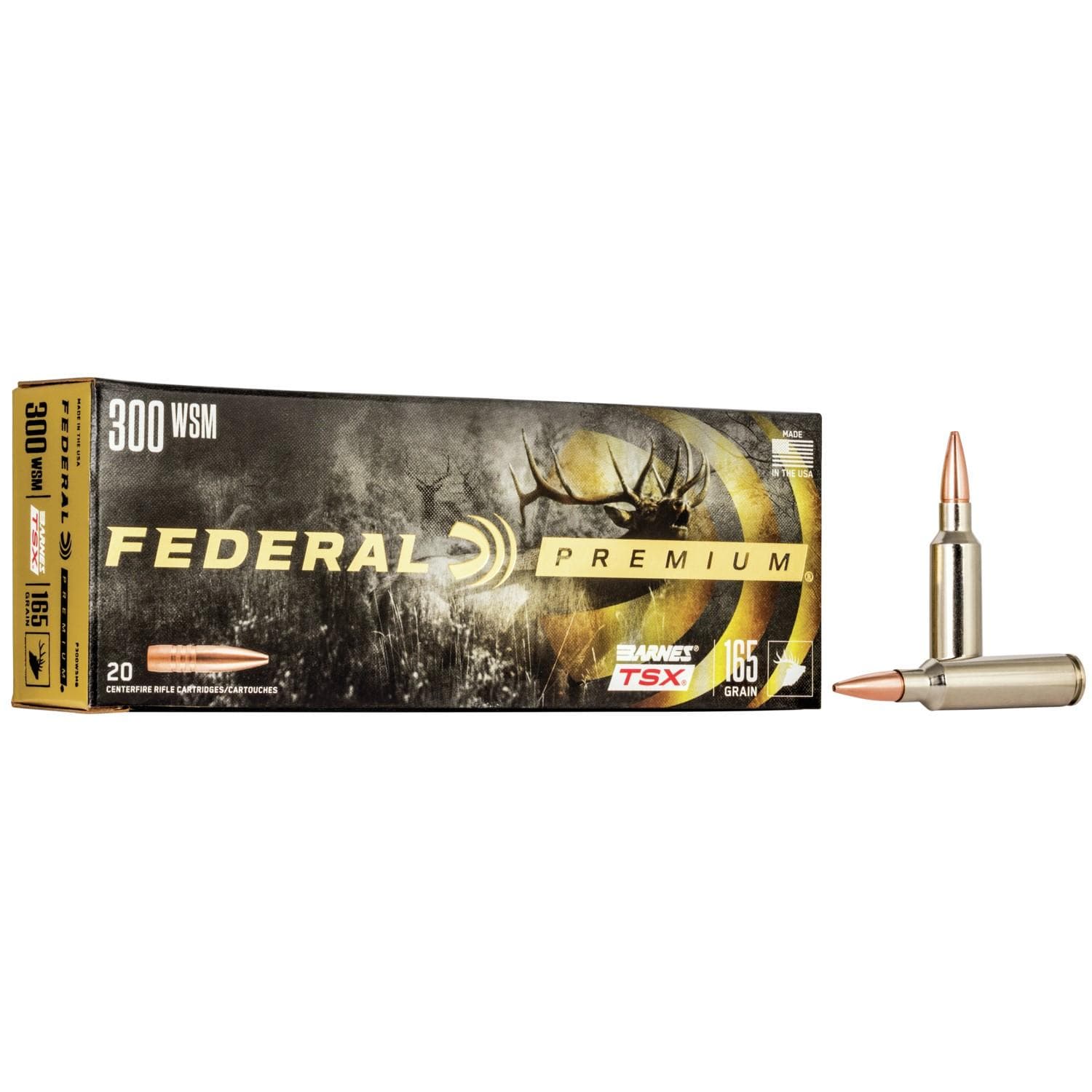 Federal Barnes TSX Rifle Ammunition .300 WSM 165GR 3150 FPS 20/Ct