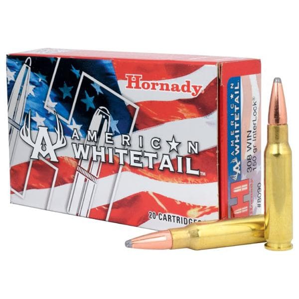 Hornady American Whitetail Rifle Ammunition .308 Win 150 Gr. SP 2820 FPS 20/Ct