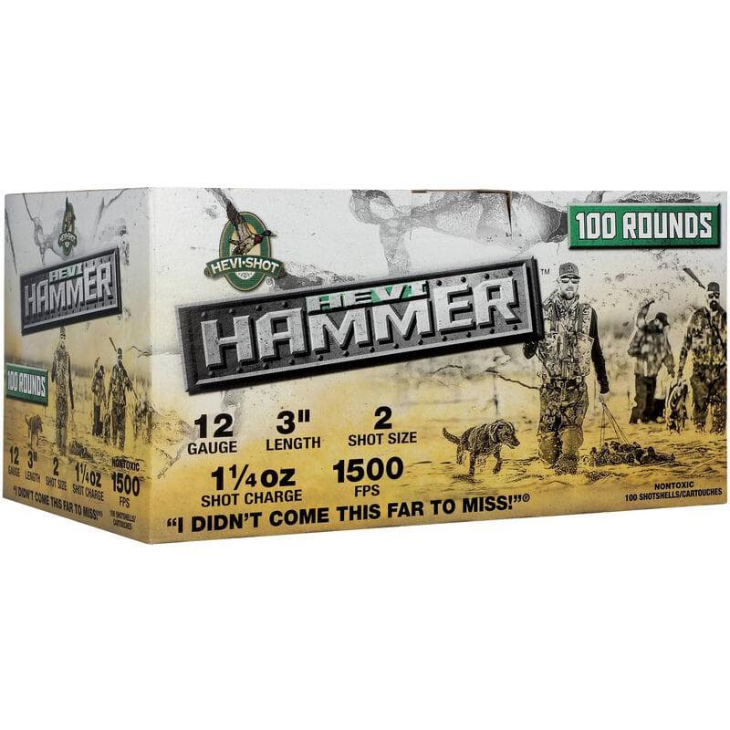 Hevi-Shot HEVI-Hammer Shotshells 12GA 3" 1-1/4OZ 1500 FPS #2 100/Ct