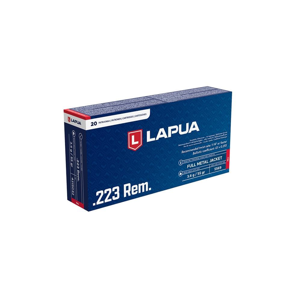 Lapua Rifle Ammunition .222 Rem 55GR FMJ 2887 FPS 20/Ct