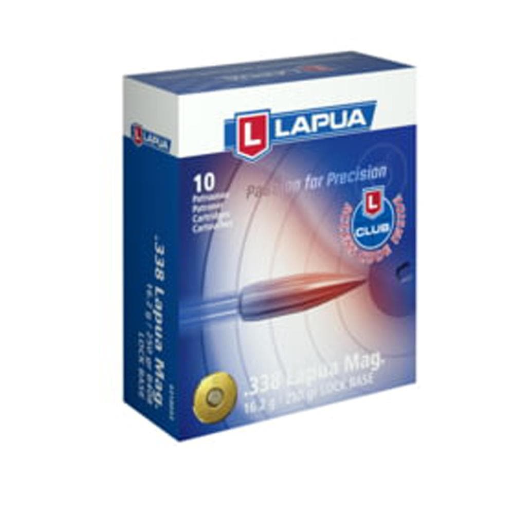 Lapua Rifle Ammo 338 Magnum 250GR Lock Base Fmjbt Bx/10