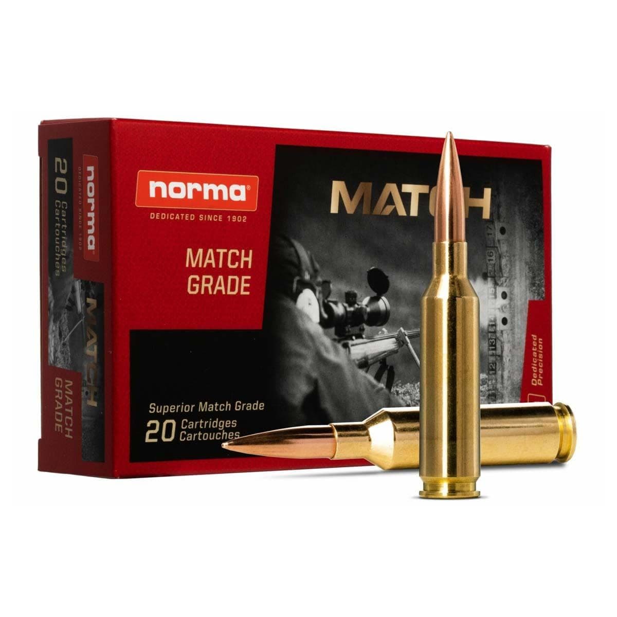 Norma Golden Target Match Rifle Ammunition .338 Lapua 250GR BTHP 2838 FPS 20/Ct