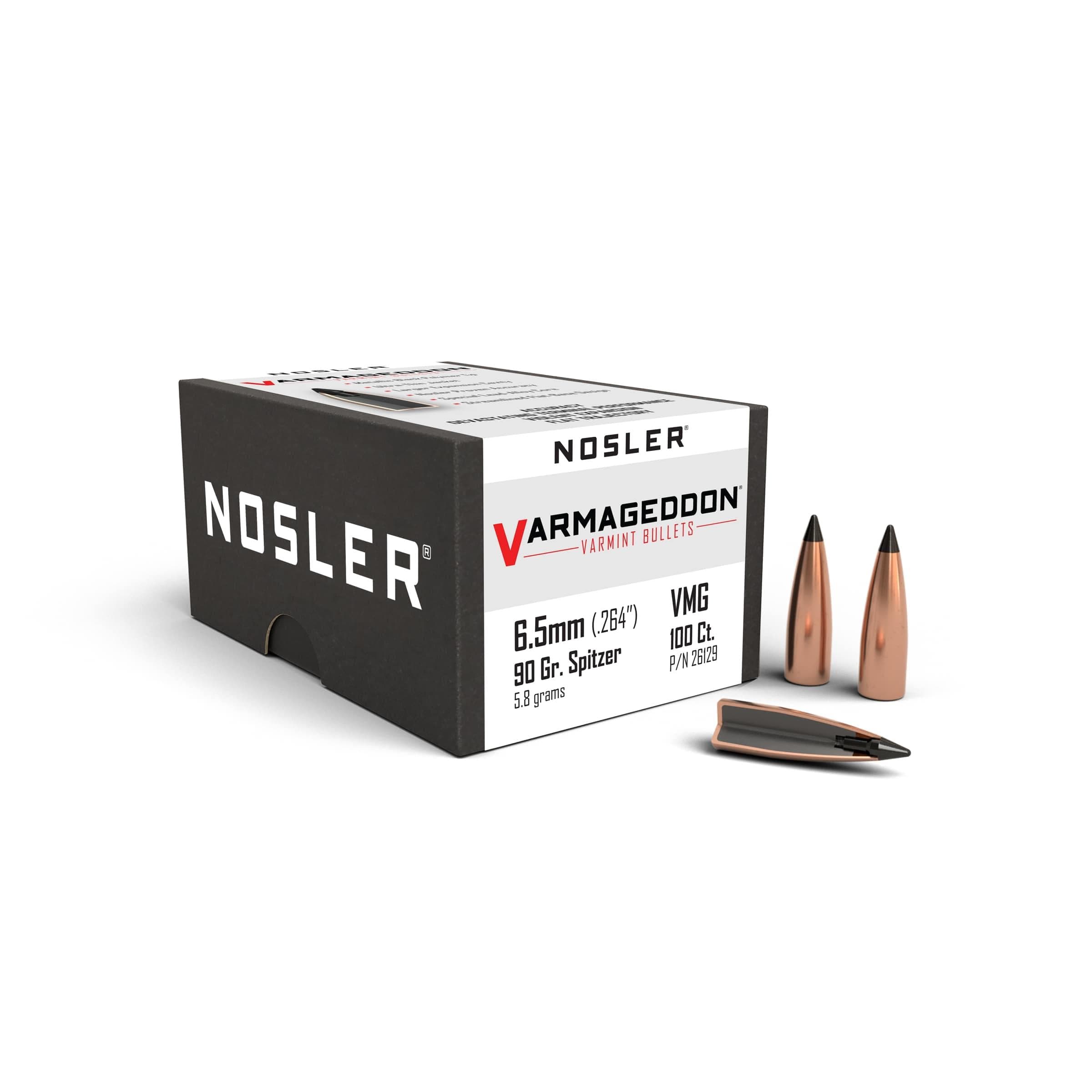 Nosler Varmageddon Rifle Bullets 6.5MM .264" 90 Gr FB-Tipped 100/Ct