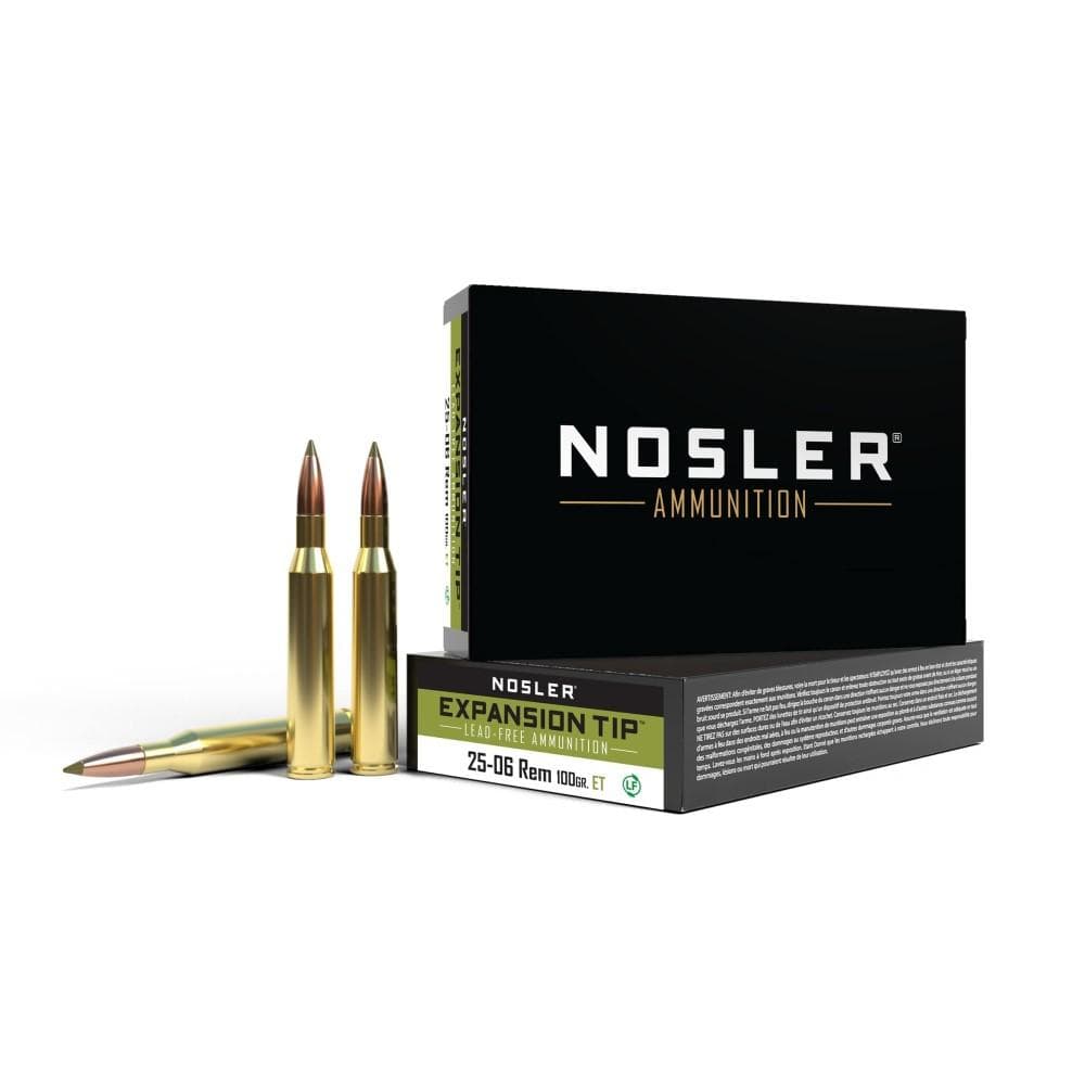 Nosler E-Tip Rifle Ammunition .25-06 Rem 100 Gr E-Tip 3200 FPS 20/Ct