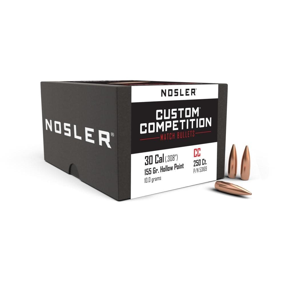 Nosler Custom Competition Rifle Bullets .30 Cal .308" 155 Gr HPBT 250/Ct