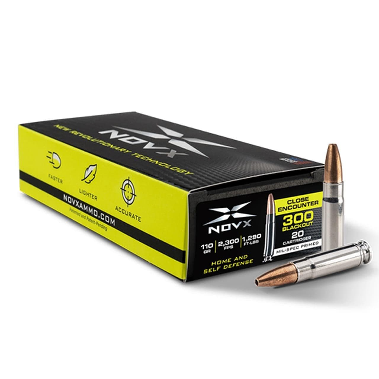 Novx Close Encounter Rifle Ammunition .300 Blackout 110GR Lead Free HP 2300 FPS 20/Ct