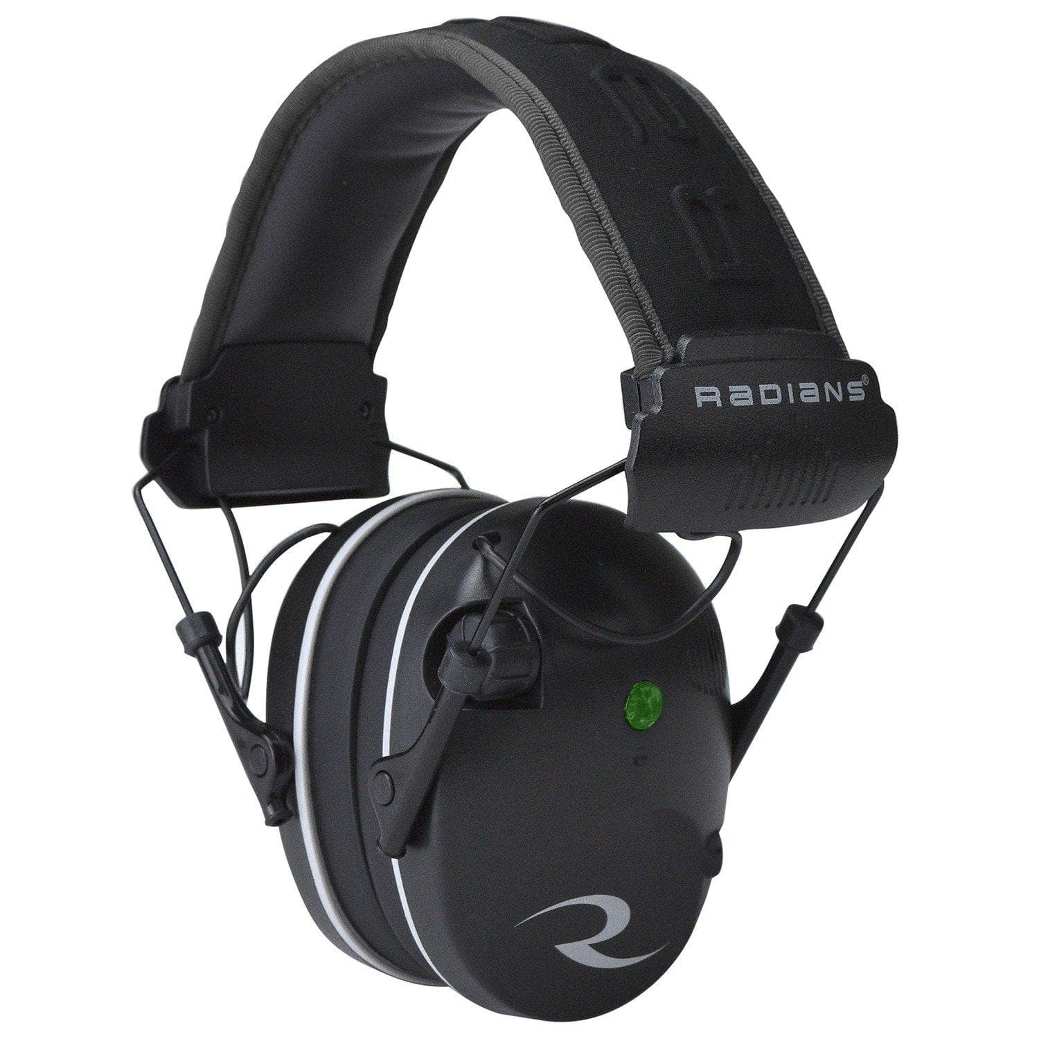 Radians Dual Microphone Electronic Earmuff 3.5MM Stereo Jack 23DB Black Grey