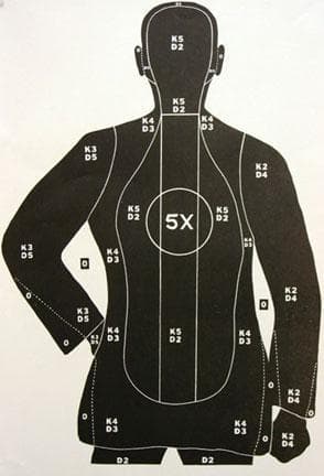 Speedwell Police Qualification Silhouette New Standard 5 X Ring - 200/Pack -27" X 38"