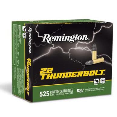 Remington 22 Thunderbolt Rimfire Ammunition .22 LR 40 Gr. 1255 FPS 525/Ct