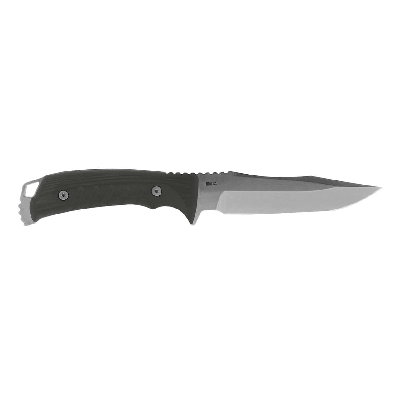 Pillar Fixed Blade Knife - Black, CLIP Point, Plain EDGE, 5" Blade