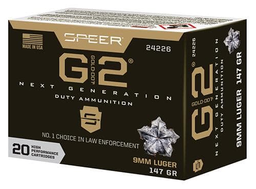 Speer Gold Dot Handgun Ammunition 9MM Luger 147GR G2 970 FPS 20/Ct