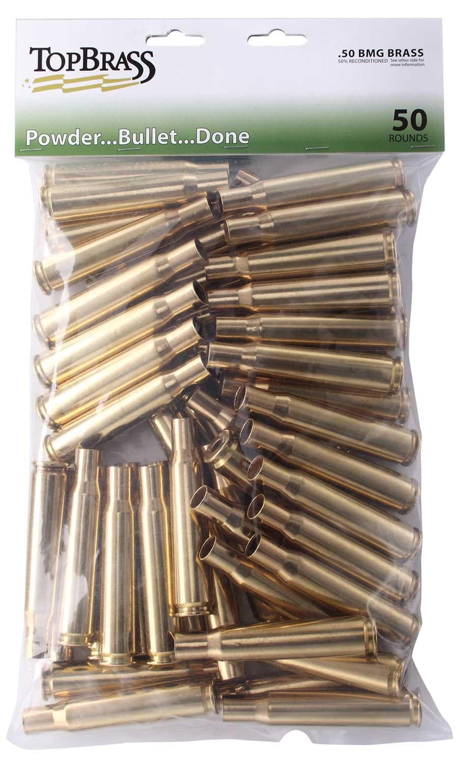 Top Brass Unprimed Remanufactured Rifle Brass .50 BMG 50/Ct