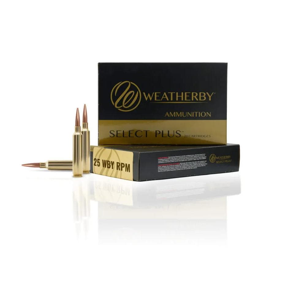Weatherby Select Plus Barnes LRX Rifle Ammunition 25 Wby RPM 117GR PT 3150 FPS 20/Ct