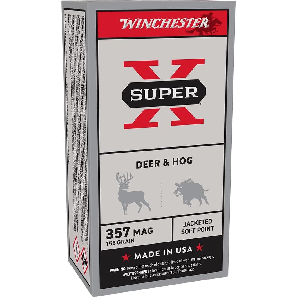 Winchester Super-X Handgun Ammunition .357 MAG 158 Gr. JSP 1235 FPS 50/Ct
