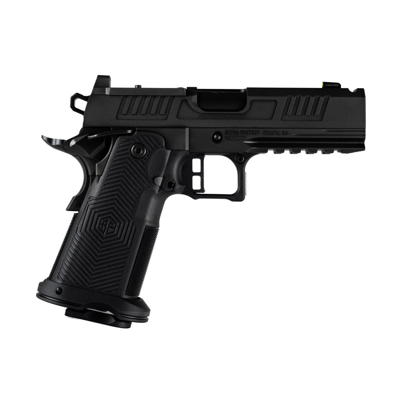 Alpha Foxtrot AF1911-Romulus MOS Adapter Handgun 9MM Luger 17(1) & 20rd(1) Magazines 4.25" Ported Bull Barrel DLC Black