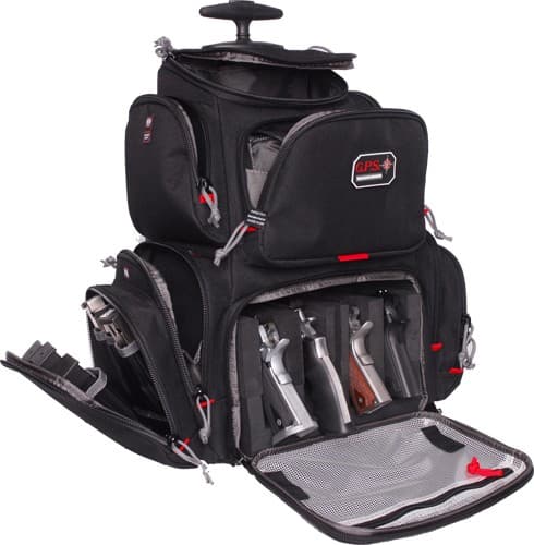 G-Outdoors Rolling Handgunner Backpack with 4 Handgun Cradle-Black