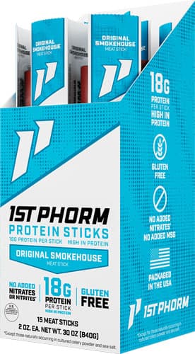1ST Phorm Protein BEEF Sticks - Original Smokehouse 15 Sticks