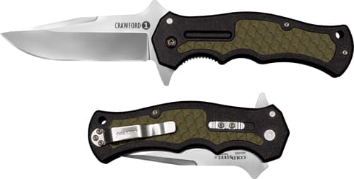 Crawford 1 - Green, CLIP Point, Plain EDGE, 3.5" Blade