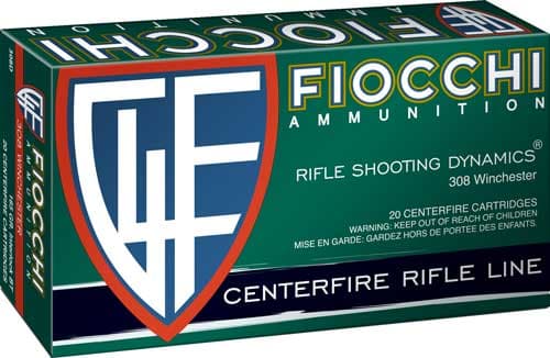 Fiocchi Field Dynamics Rifle Ammunition .308 Win. 165 Gr PSP 2700 FPS 20/Ct