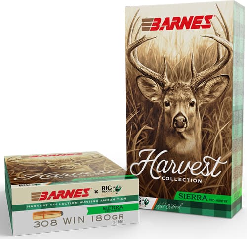 Barnes Harvest Sierra Pro-Hunter Rifle Ammunition .308 Win 180GR RN 2650 FPS 20/Ct