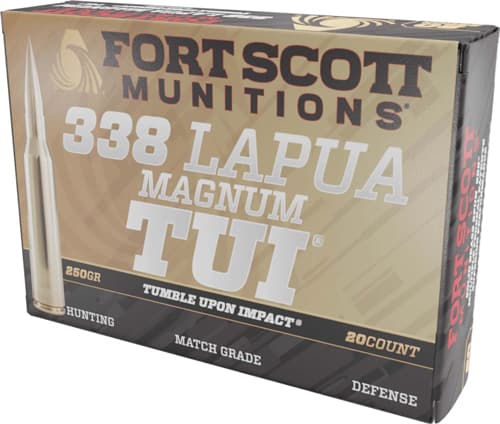 FORT Scott 338 Lapua MAG 250GR - TUI Solid Brass 20RD 5BX/CS