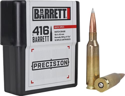 Barrett Precision Rifle Ammunition .416 Barrett 500 Gr PT 2850 FPS 10/Rd