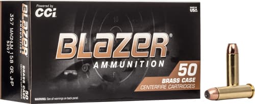CCI Blazer Brass Handgun Ammunition .357 MAG 158 Gr JHP 1150 FPS 50/Ct