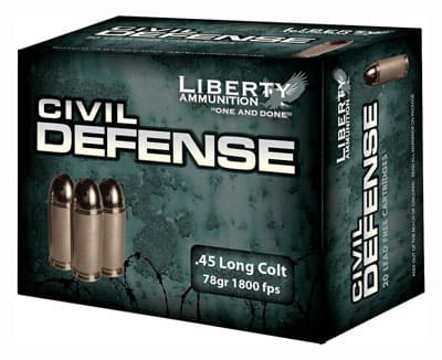 Liberty Civil Defense Handgun Ammunition .45 Colt 78 Gr SCHP 1800 FPS 20/Ct