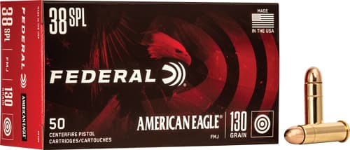 American Eagle Handgun Ammunition .38 Spl 130 Gr. FMJ 890 FPS 50/Ct