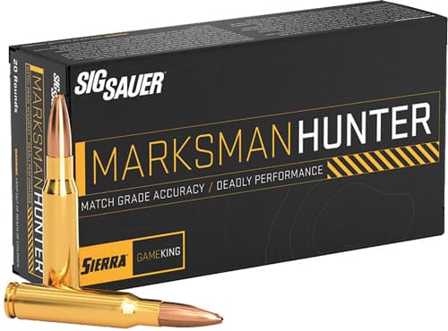 SIG Sauer Marksman Hunter Gameking Rifle Ammunition 6.5 Creedmoor 130GR HPBT 2820 FPS 20/Ct