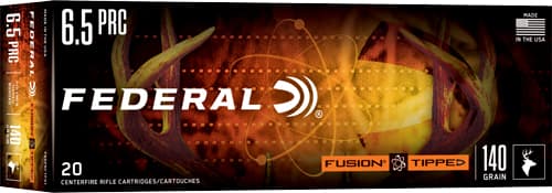 Federal Fusion Tipped Rifle Ammunition 6.5 PRC 140GR PT 2975 FPS 20/Ct