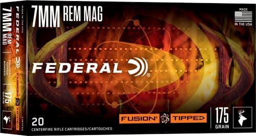 Federal Fusion Tipped Rifle Ammunition 7MM Rem MAG 175GR PT 2860 FPS 20/Ct