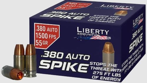 Liberty Spike Handgun Ammunition .380 Auto 55GR HP 1500 FPS 20/Ct