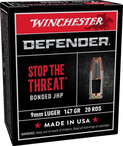 Winchester PDX1 Defender Handgun Handgun Ammunition 9MM Luger 147 Gr. JHP 20/Ct