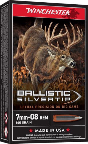 Winchester Ballistic Silvertip Rifle Ammunition 7MM-08 Rem 140 Gr. PT 2770 FPS 20/Ct