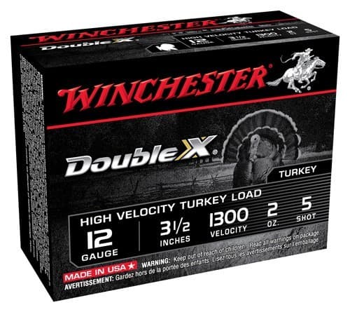 Winchester Double X Turkey Load Shotshells 12 Ga 3-1/2" MAX 2 Oz #5 1300 FPS 10/Ct