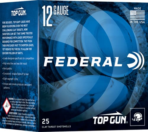 Federal Top Gun Sporting Shotshells 12GA 2-3/4" 1OZ 1250 FPS #8 250/Ct Case
