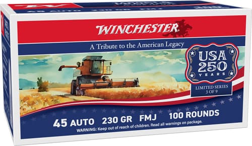 Winchester USA Handgun Ammunition .45 ACP 230 Gr. FMJ 835 FPS 100/Ct