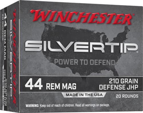 Winchester Silvertip Handgun Ammunition 44 Rem MAG 210 Gr. JHP 1250 FPS 20/Ct