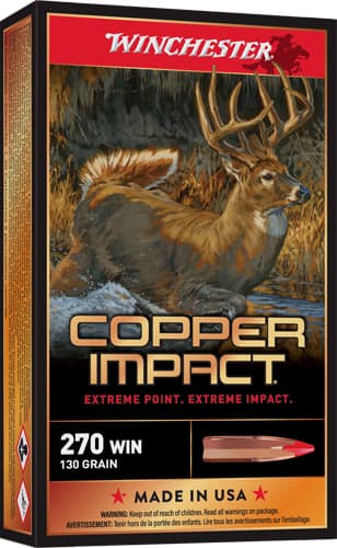Winchester Copper Impact Rifle Ammunition 270 WSM 130 Gr. PT 3215 FPS 20/Ct