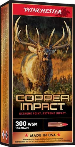 Winchester Copper Impact Rifle Ammunition 300 WSM 180 Gr. BT 2900 FPS 20/Ct