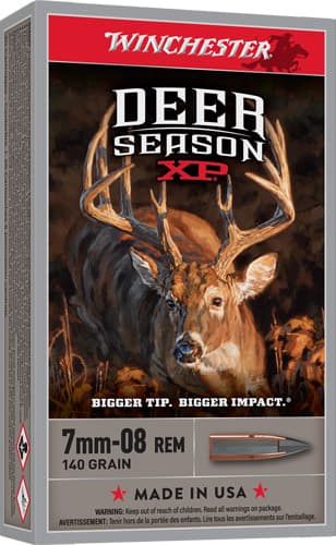 Winchester Deer Season XP Rifle Ammunition 7MM-08 Rem 140 Gr. PT 2800 FPS 20/Ct
