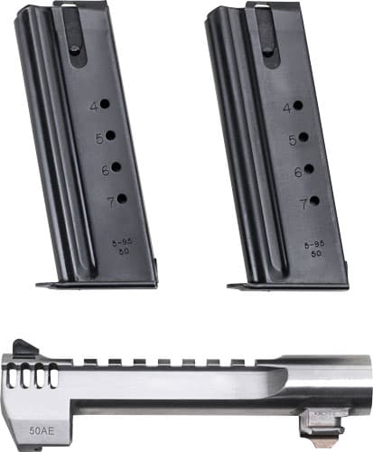 Desert Eagle 50AE 6" SS Barrel - W/TWO MAGS & Muzzle Brake