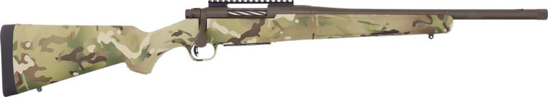 Mossberg Patriot Carbine .450 Bushmaster 4RD Capacity 18'' Cerakote Patriot Brown Threaded Barrel Multicam Synthetic Stock